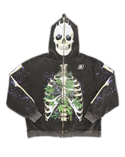 Healthy Lungz Full Zip Up Hoodie - Vintage Shadow Black