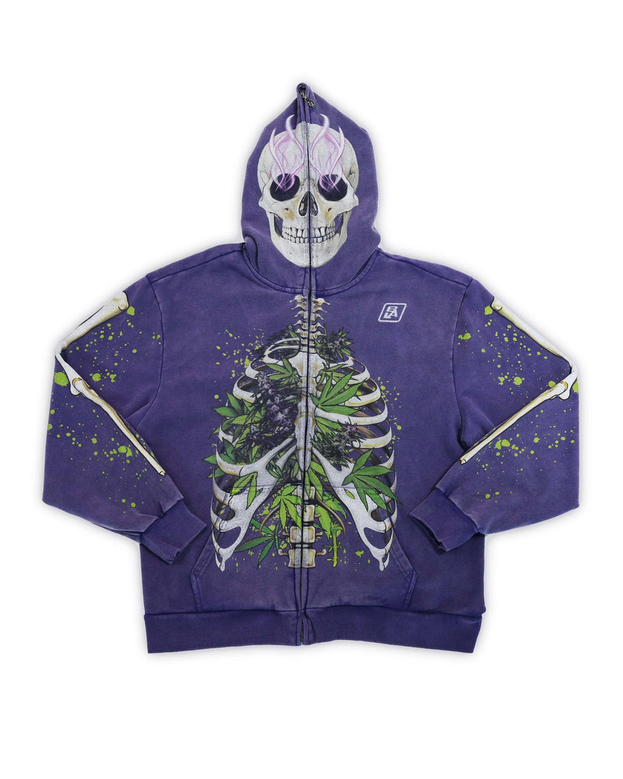 Healthy Lungz Full Zip Up Hoodie - Purple Haze