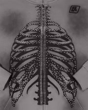 Skeleton Full Zip Up Hoodie - Smokey Rhinestone