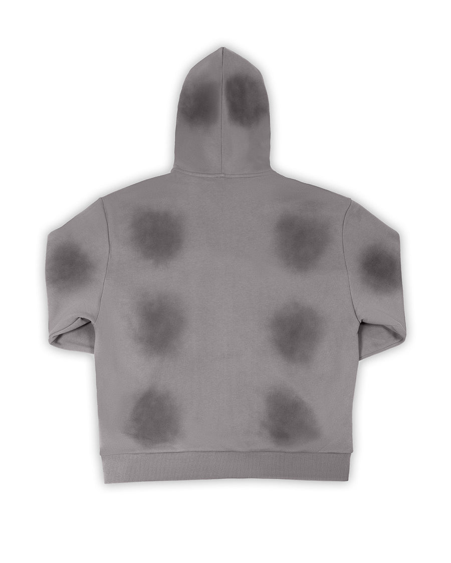 Skeleton Full Zip Up Hoodie - Smokey Rhinestone