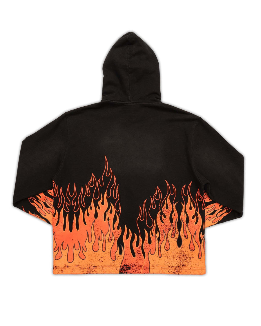 Sunset Orange Triple Flame Heavyweight Hoodie