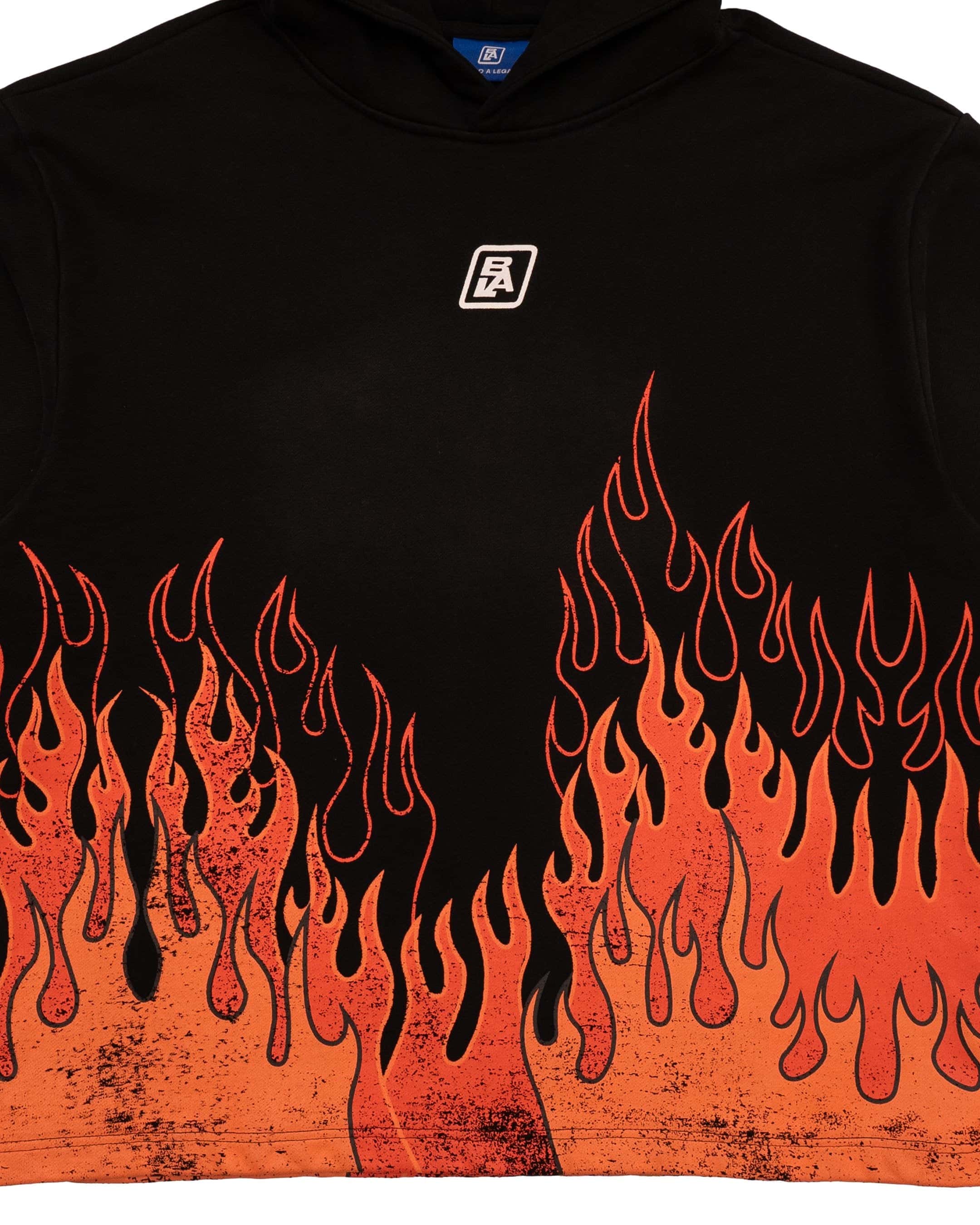 Sunset Orange Triple Flame Heavyweight Hoodie