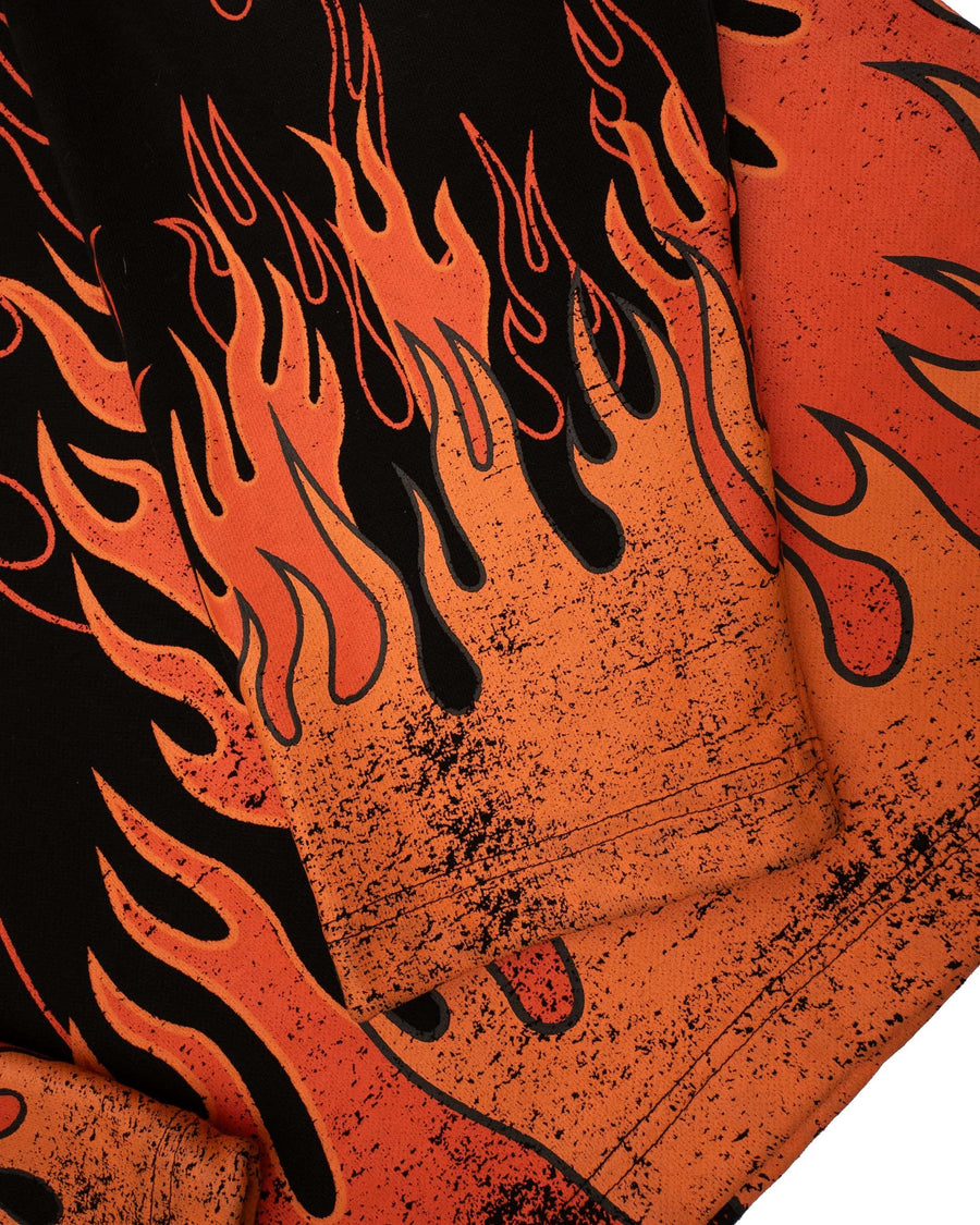 Sunset Orange Triple Flame Heavyweight Hoodie